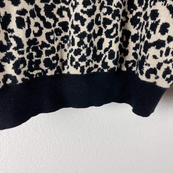 Molly Bracken Animal Print Sweater Womens Small Medium Black Long Sleeve Knit - Picture 9 of 10
